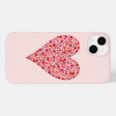 ハートシェイプクリムゾン水玉模様オンピンク Case-Mate iPhoneケース (裏面 (横))
