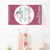 ハートシェイプツリーファミリ懇親会垂直テンプレート 横断幕 (インサイチュ)