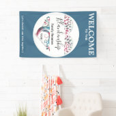 ハートシェイプツリーファミリ懇親会垂直テンプレート 横断幕 (インサイチュ)