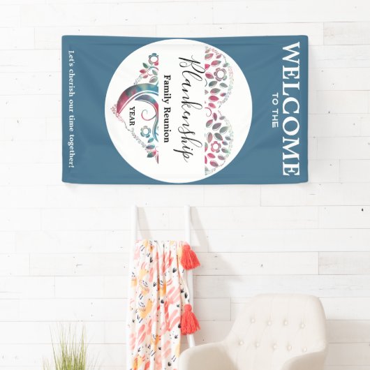 ハートシェイプツリーファミリ懇親会垂直テンプレート 横断幕 (インサイチュ)