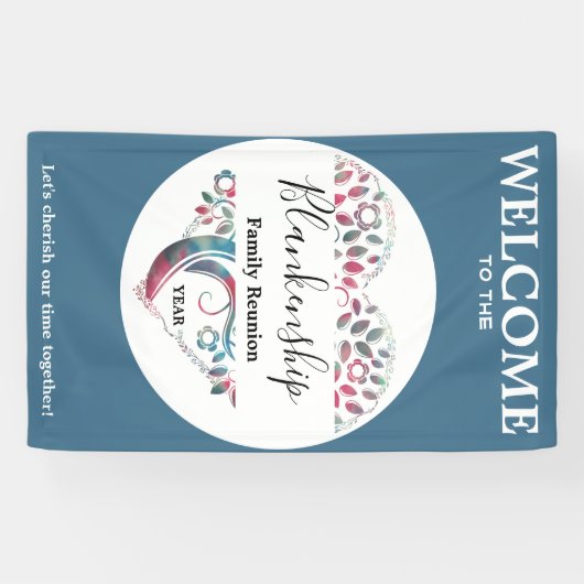 ハートシェイプツリーファミリ懇親会垂直テンプレート 横断幕 (横)