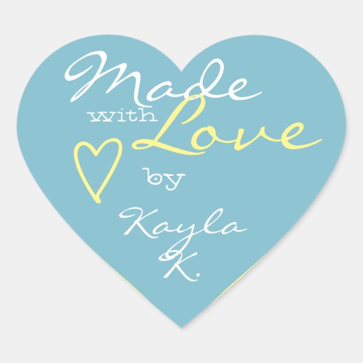 ハートシェイプフレームパステルスカイブルー作り愛 ハートシール (正面)