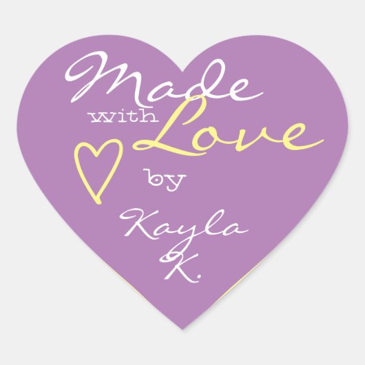 ハートシェイプフレームパステルパープルメイドウィズ ハートシール (正面)