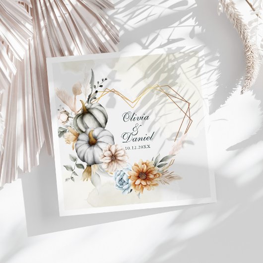 ハートシェイプフレームパンプキンワイルドフラワー結婚ズ