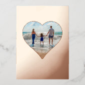 ハートシェイプフレーム写真のカスタマイズ可能な写真 実在 箔シーズンカード (正面)