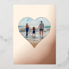 ハートシェイプフレーム写真のカスタマイズ可能な写真 実在 箔シーズンカード