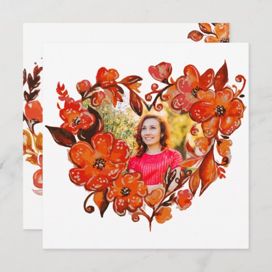 ハートシェイプフローラフォトフレーム (正面/裏面)