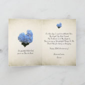 ハートシェイプブルーアジサイ「アニバーサリー カード (内部)