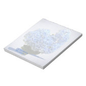 ハートシェイプブルーアジサイ ノートパッド (回転)