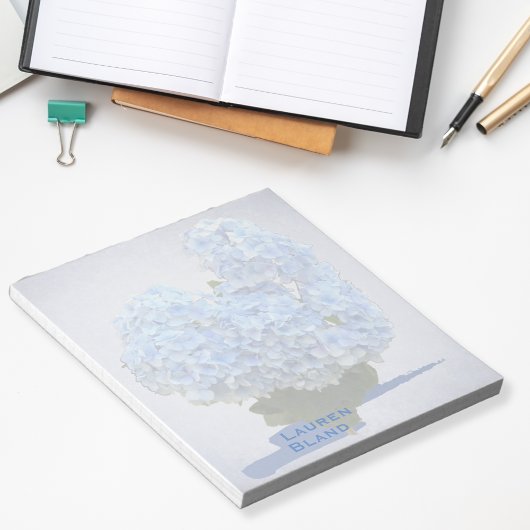 ハートシェイプブルーアジサイ ノートパッド