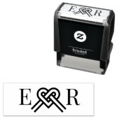 ハートシェイプラブノットカップル2イニシャルモノグラム セルフインキングスタンプ (インサイチュ)