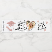 ハートシェイプ写真エレガント卒業ありがとうございました ペットボトルラベル (シングルラベル)