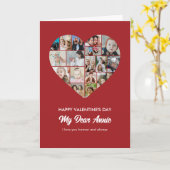 ハートシェイプ写真コラージュハッピーバレンタインデー カード (黄色い花)