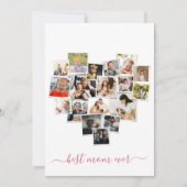 ハートシェイプ写真コラージュ母の日カード 招待状 (正面)