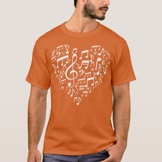 ハートシェイプ楽音音楽愛好家ギフトヴァレン Tシャツ
