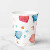 ハートシェイプ水彩手絵画型 紙コップ (左)