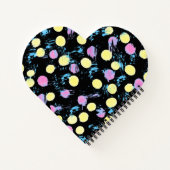 ハートシェイプ紙吹雪パステル絵を描ススプラッシュカスタム ノートブック (裏面)