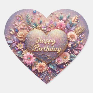 ハートシェイプ誕生日シール ハートシール