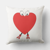ハートシェイプ赤かわいいラブキャラクターデザイン クッション (裏面)