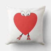 ハートシェイプ赤かわいいラブキャラクターデザイン クッション (正面)