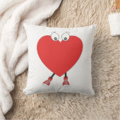 ハートシェイプ赤かわいいラブキャラクターデザイン クッション (ブランケット)