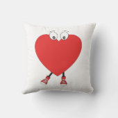 ハートシェイプ赤かわいいラブキャラクターデザイン クッション (裏面)