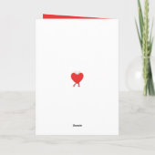 ハートシェイプ赤かわいいラブキャラクターデザイン シーズンカード (裏面)