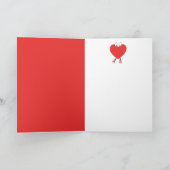 ハートシェイプ赤かわいいラブキャラクターデザイン シーズンカード (内部)