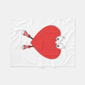 ハートシェイプ赤かわいいラブキャラクターデザイン フリースブランケット (正面(横))