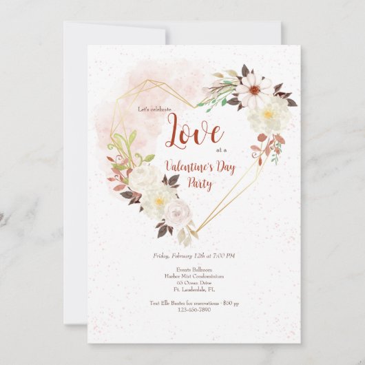 ハートシェイプ ルスティック 招待状 (正面)