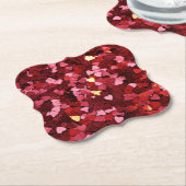 ハートシェイプTexture-20622 ペーパーコースター (アングル)