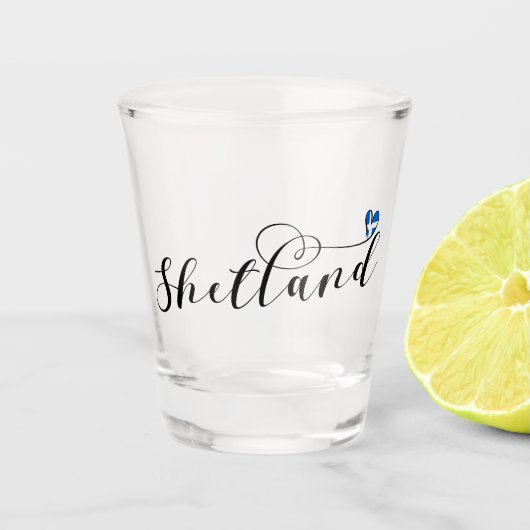ハートシェットランド州旗 ショットグラス (正面)