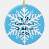 ハートシュガークッキー,クリパーソナライズされたスマス セラミックオーナメント (裏面)