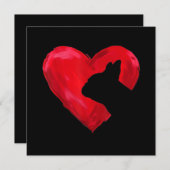 ハートシルエット バレンタインデー フレンチブルドッグ Gif シーズンカード (正面/裏面)