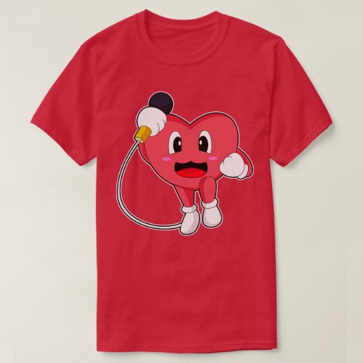 ハートシンガーマイク音楽 Tシャツ (デザイン正面)