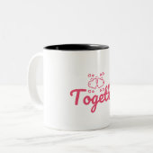 ハートシンプルが永遠にカップルで一緒に ツートーンマグカップ (正面左)