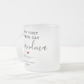 ハートシンプルとシックおばあちゃんフォトコラージュマグカップ フロストグラスマグカップ (正面左)