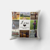 ハートシンプルとシックなフォトコラージュの愛 クッション (裏面)