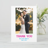 ハートシンプルの写真を含むミニマル結婚リストの サンキューカード (スタンド正面)