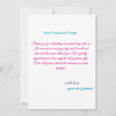 ハートシンプルの写真を含むミニマル結婚リストの サンキューカード (裏面)