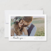 ハートシンプルの写真を含むミニマル結婚リストの サンキューカード (正面)