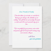 ハートシンプルの写真を含むミニマル結婚リストの サンキューカード (裏面)