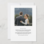 ハートシンプルの写真を含むミニマル結婚リストの サンキューカード (裏面)