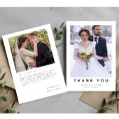 ハートシンプルの写真を含むミニマル結婚リストの サンキューカード