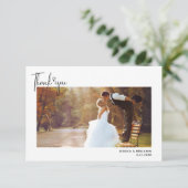 ハートシンプルの写真を含むミニマル結婚リストの サンキューカード (スタンド正面)