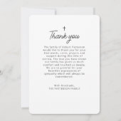 ハートシンプルの葬儀で永遠に写真 サンキューカード (裏面)