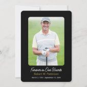 ハートシンプルの葬儀で永遠に写真 サンキューカード (正面)