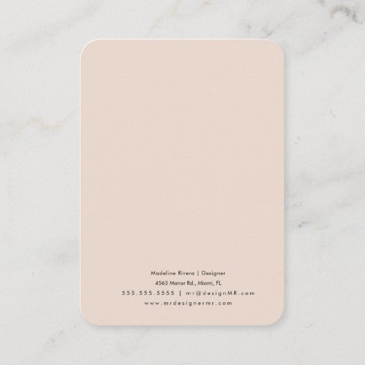 ハートシンプルアーティザンイヤリングディスプレイカード コーリングカード (裏面)