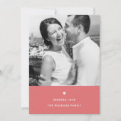 ハートシンプルオレンジ色のバレンタインデー シーズンカード (正面)