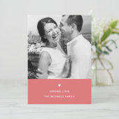 ハートシンプルオレンジ色のバレンタインデー シーズンカード (スタンド正面)